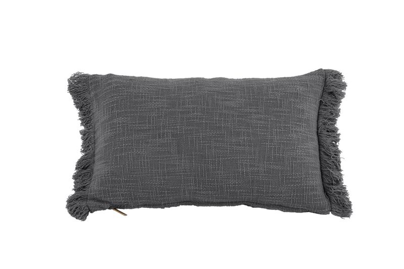 Cuscino in cotone slub 30 x 50 cm Grigio - Tirolix