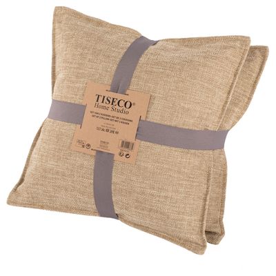 Set 2 cuscini slub 45 x 45 cm Beige - Tirolix