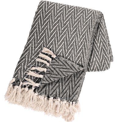 Plaid geometrico 130 x 170 cm Grigio Chiaro - Tirolix