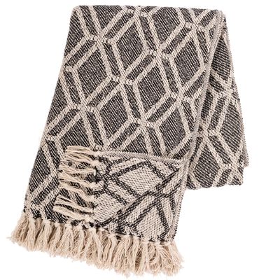 Plaid geometrico 130 x 170 cm Grigio - Tirolix