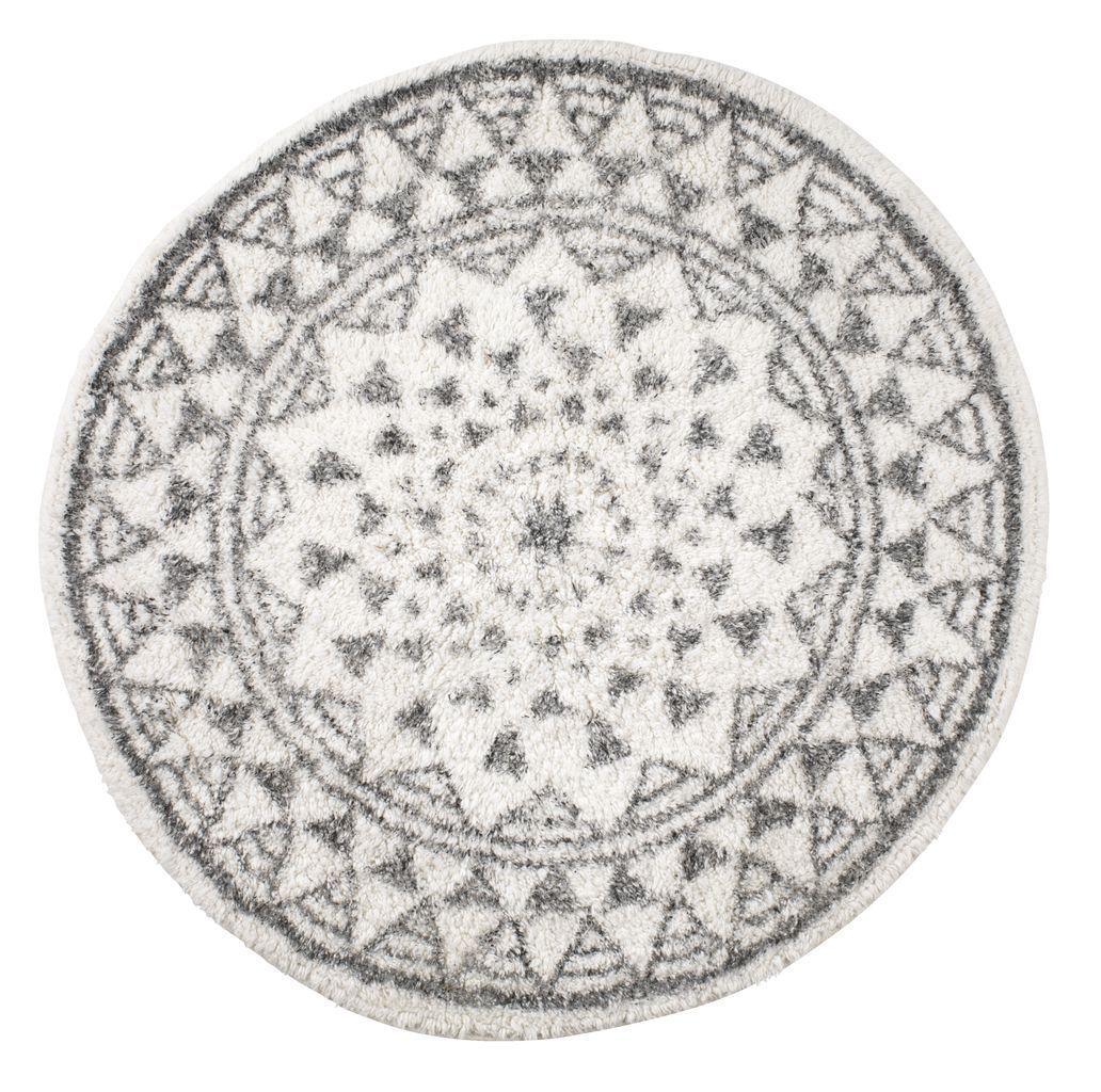 Tappeto con motivo mandala 65 cm Bianco/Grigio - Tirolix