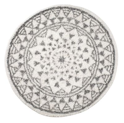 Tappeto con motivo mandala 65 cm Bianco/Grigio - Tirolix