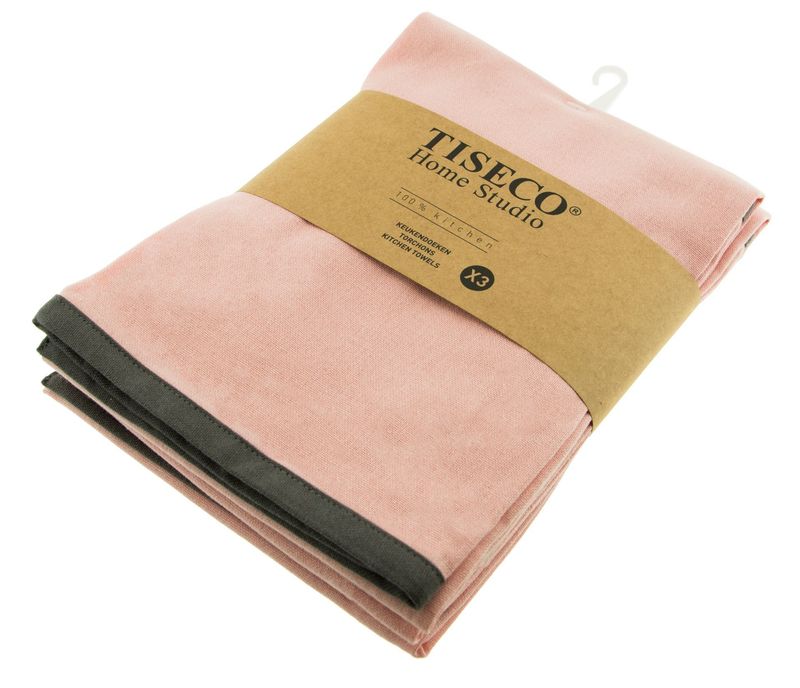 Canovacci/Strofinacci in cotone 3 pezzi 50 x 70 cm Rosa - Tirolix