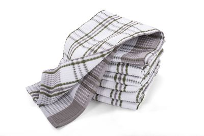 Canovacci/Strofinacci a scacchi 4 pezzi 50 x 70 cm Verde - Tirolix