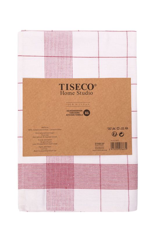 Panno per vetro 6 pezzi 65 x 70 cm Rosso - Tirolix