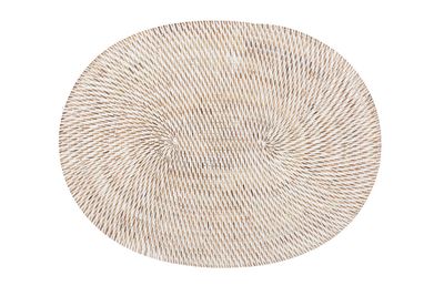 Tovaglietta Rattan Ovale 30x40 cm Bianco - Tirolix