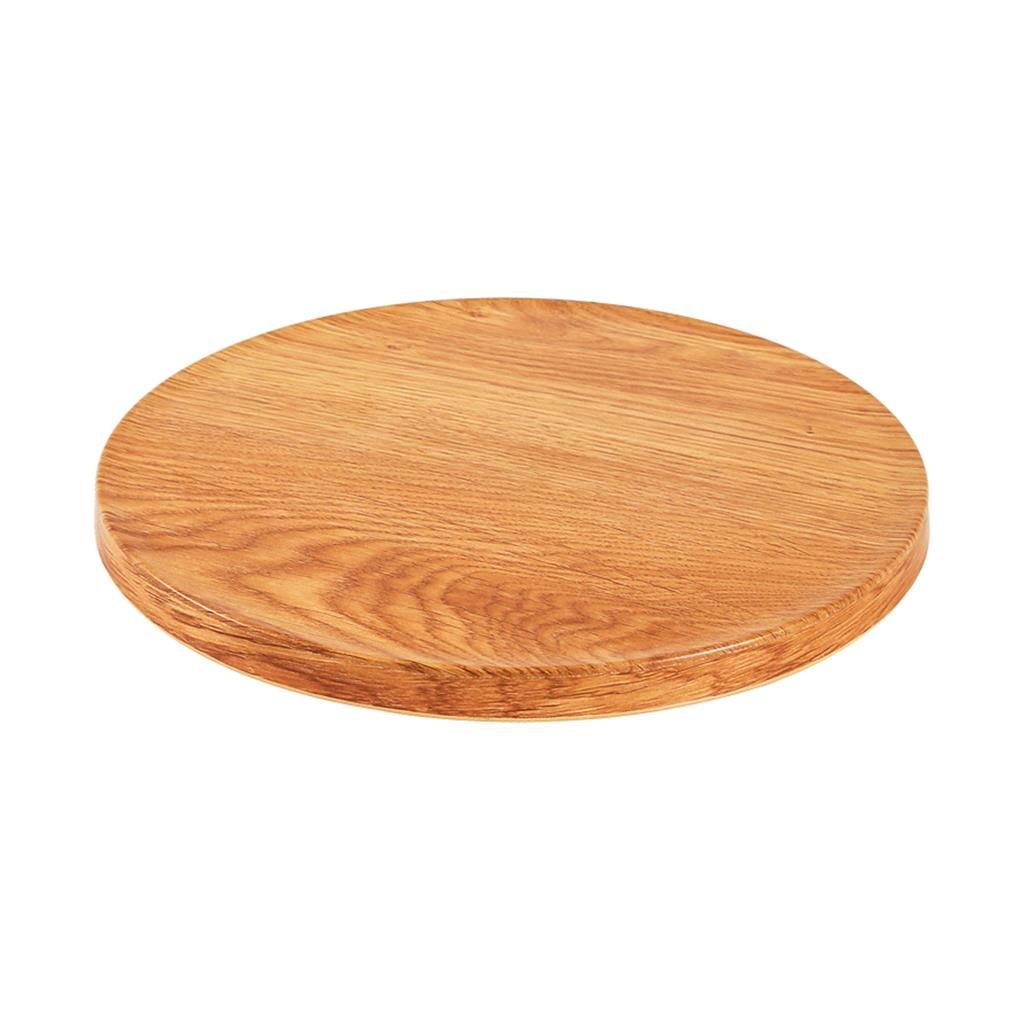 Tirolix - Vassoio Tondo Melamina 32.5 cm Bliss Effetto Legno