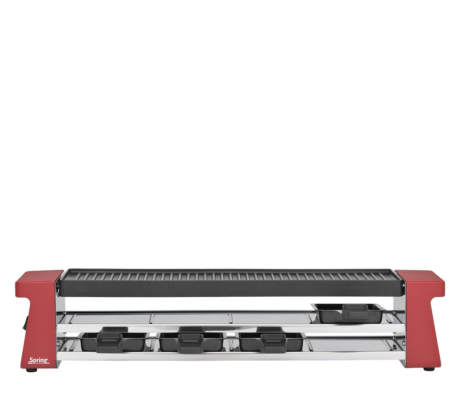 Spring - Raclette con piastra in alluminio rosso 54 x 10,5 cm Raclette4 Compact