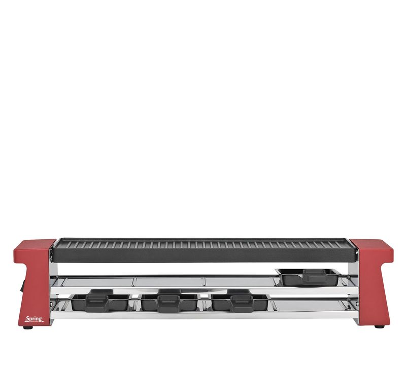 Spring - Raclette con piastra in alluminio rosso 54 x 10,5 cm Raclette4 Compact