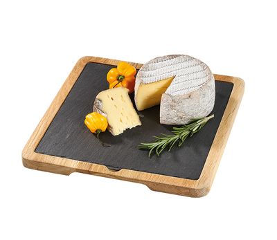 Tagliere da servire quadrato con piatto 23 x 23 cm Formaggio - cilio