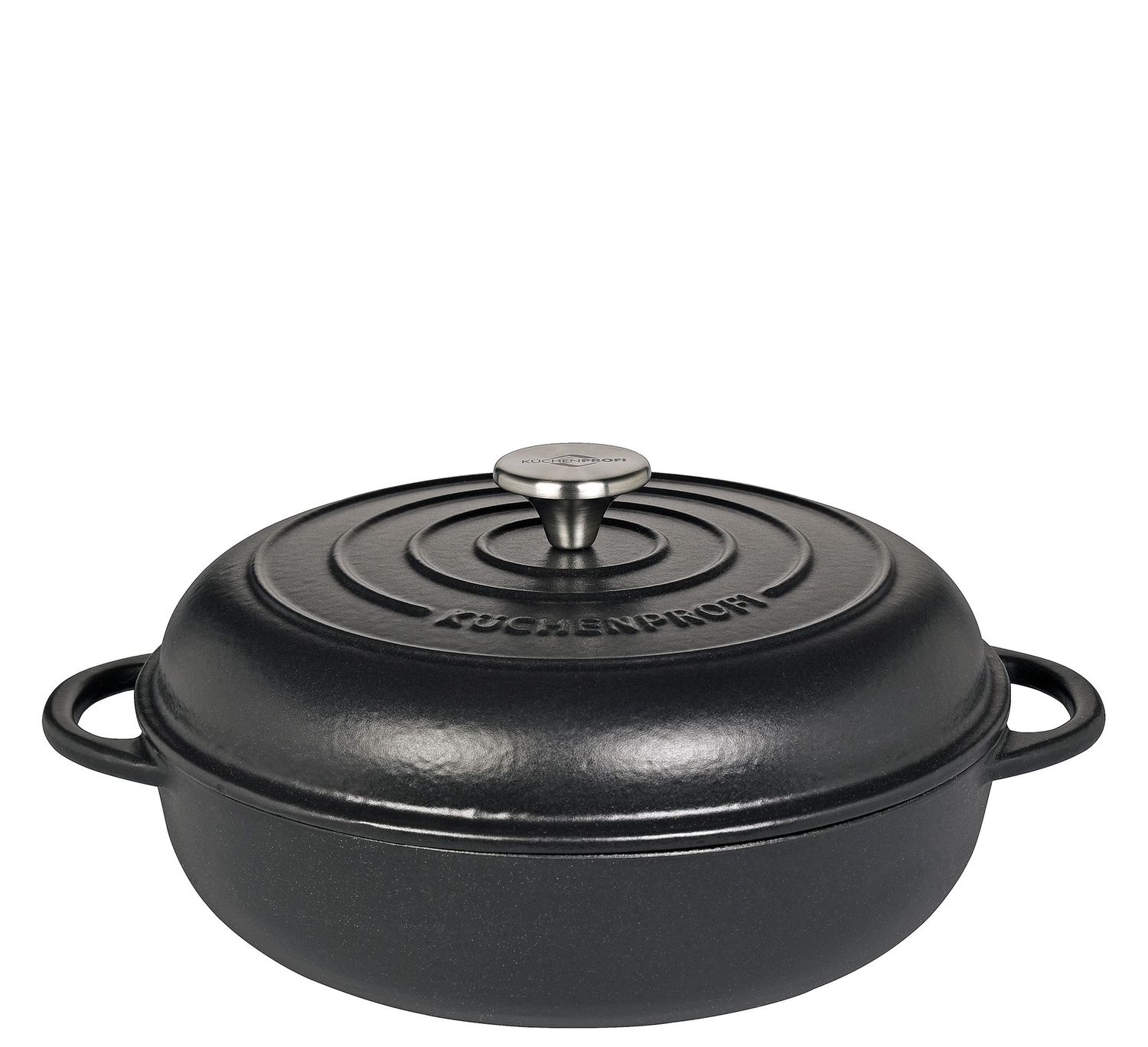 Küchenprofi - Casseruola con coperchio alto nero 28 cm