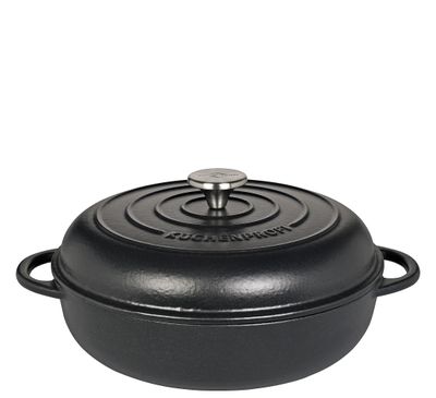 Küchenprofi - Casseruola con coperchio alto nero 28 cm