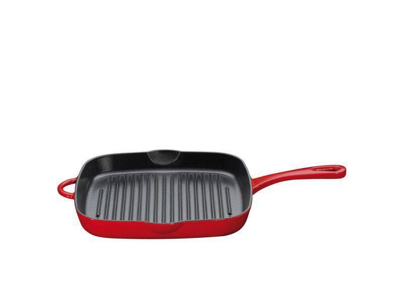 Küchenprofi - Padella per grigliare quadrata alta rosso 26 x 26 cm