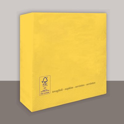Tovagliolo Giallo limone 2 veli 25x25 cm 3600 pezzi - Tirolix