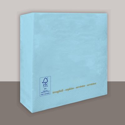 Tovagliolo Azzurro 2 veli 25x25 cm 3600 pezzi - Tirolix