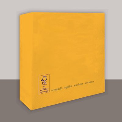 Tovagliolo Giallo sole 2 veli 25x25 cm 3600 pezzi - Tirolix