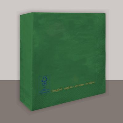 Tovagliolo Verde foresta 2 veli 25x25 cm 3600 pezzi - Tirolix