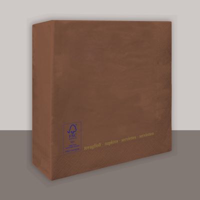 Tovagliolo Marrone 2 veli 25x25 cm 3600 pezzi - Tirolix