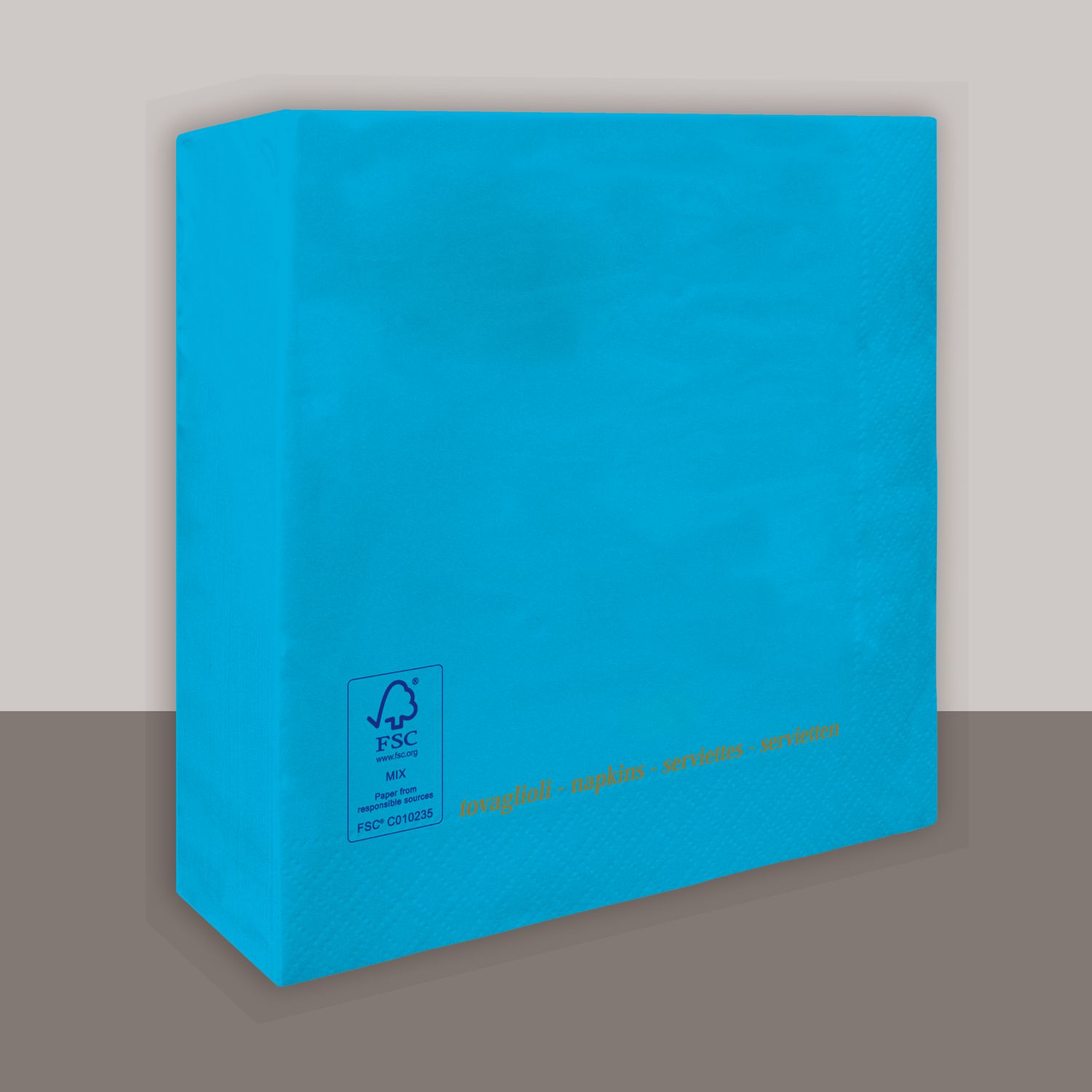 Tovagliolo Turchese 2 veli 25x25 cm 3600 pezzi - Tirolix