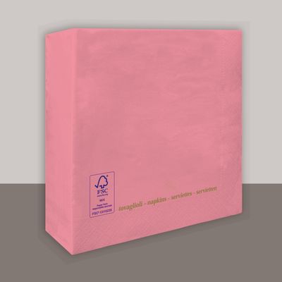 Tovagliolo rosa shocking 2 veli 25x25 cm 3600 pezzi - Tirolix