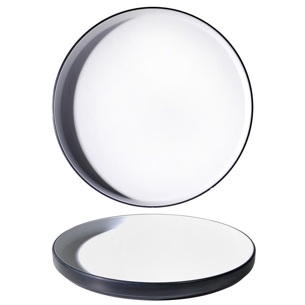 Tirolix - Piatto Piano 27 cm Melamina Bicolor Bicolor Bianco/Nero