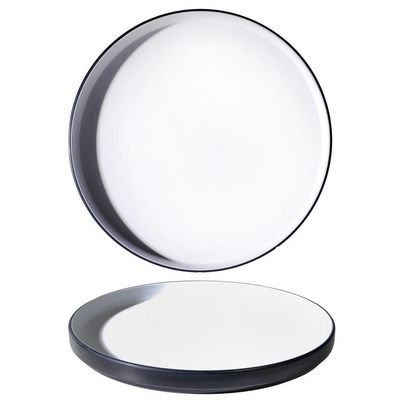 Tirolix - Piatto Piano 27 cm Melamina Bicolor Bicolor Bianco/Nero