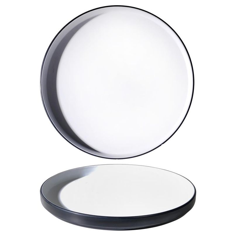 Tirolix - Piatto Piano 27 cm Melamina Bicolor Bicolor Bianco/Nero