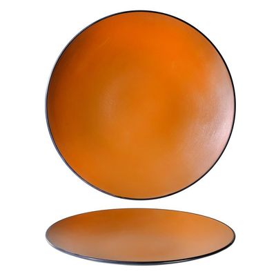 Tirolix - Piatto Piano Coupe 30 cm Melamina Bicolor Marrone/Nero