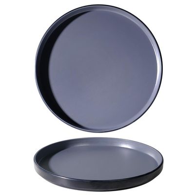 Tirolix - Piatto Piano 27 cm Melamina Bicolor Grigio/Nero
