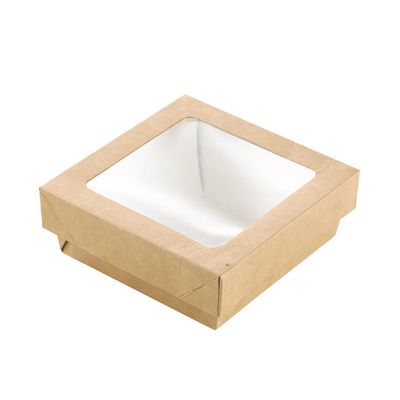 Firstpack - Scatola quadrata con finestra marrone 25 x 25 cm
