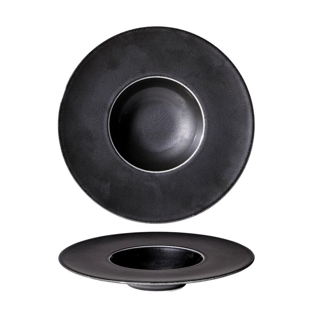 Costa Verde - Piatto Gourmet Fondo 25 cm Nero Saturno Angry