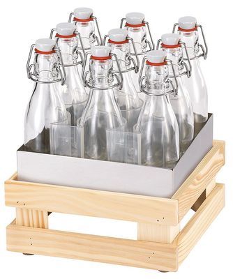 Frilich - 9 bottiglie con supporto 29h cm Raiser Nature