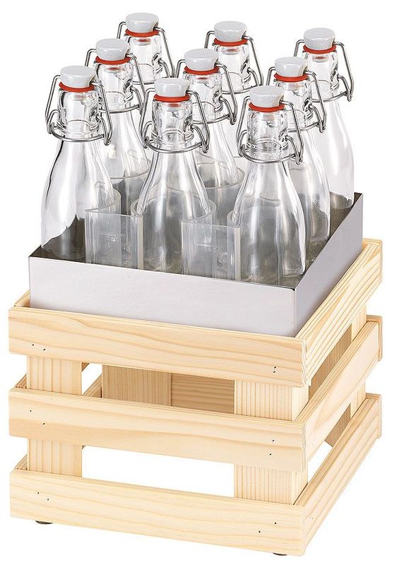 Frilich - 9 bottiglie con supporto 36h cm Raiser Nature