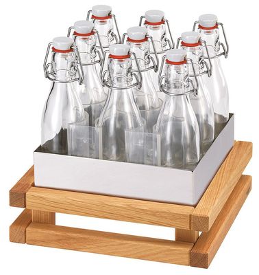 Frilich - 9 bottiglie con supporto 26h cm Raiser Oak