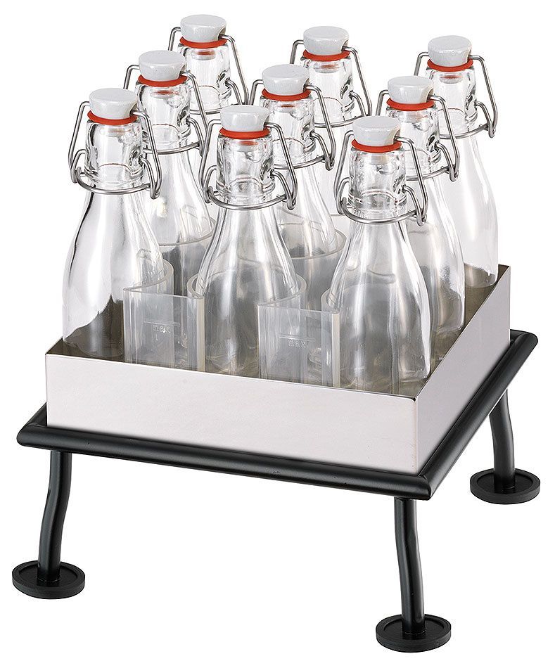 Frilich - 9 bottiglie con supporto Nero 28,2h cm Raiser Rustic 'Black Steel'