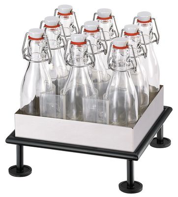 Frilich - 9 bottiglie con supporto Nero 23,2h cm Raiser Rustic 'Black Steel'