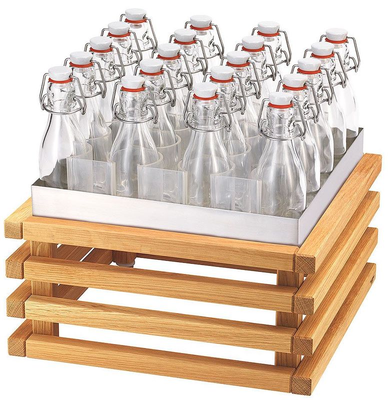 Frilich - 20 bottiglie con supporto 36h cm Raiser Oak