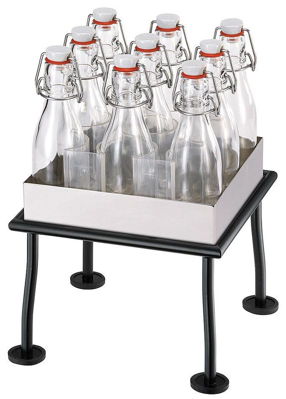 Frilich - 9 bottiglie con supporto Nero 33,2h cm Raiser Rustic &#39;Black Steel&#39;