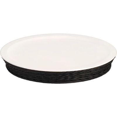 Frilich - Piatto in porcellana con supporto 41 cm Grigio Picknick