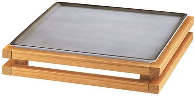 Frilich - Piatto con supporto Grigio 33 x 33 Raiser Oak