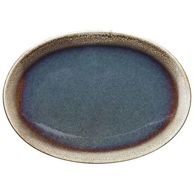 Tognana - Piatto ovale 36,5 x 26 cm Bloom Blue e Brown