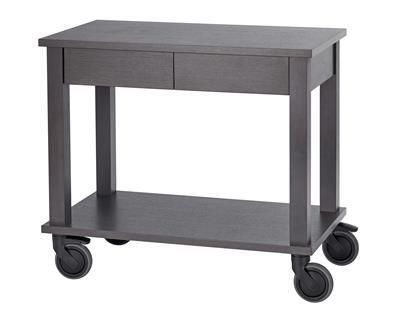 Abert - Carrello di servizio con Cassetto 90 x 49 cm Rovere Scuro