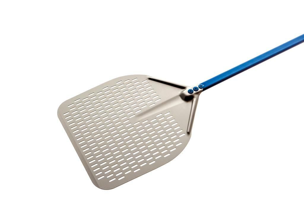 Pala Pizza Rettangolare Forata 33 x 33 cm Azzurra - Gi.Metal