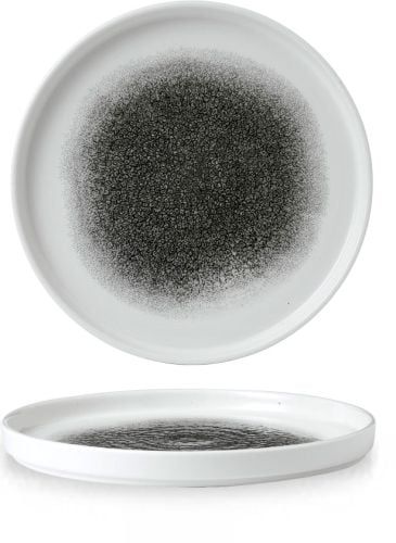 Churchill Piatto con bordo verticale 21 cm Studio Prints Raku Quartz Black
