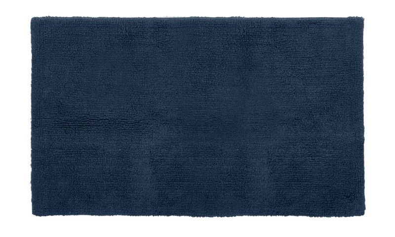 Tappeto da Bagno in Spugna 60 x 100 cm Blu Scuro - Tirolix