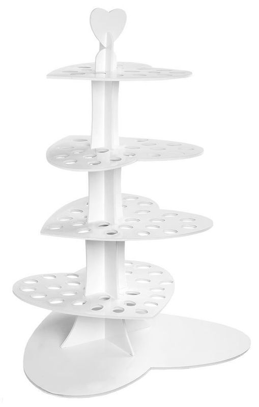 Alzata Cuore Finger Food 75 cm Bianco - Gold Plast