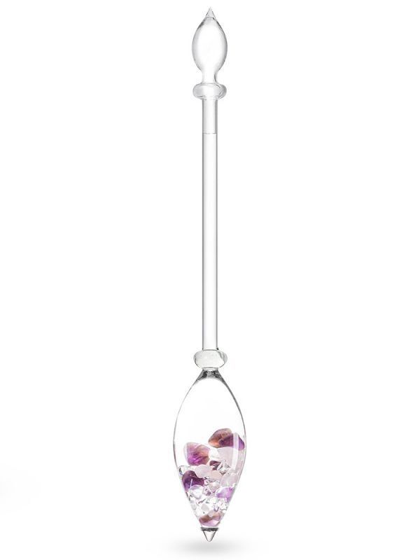 Tirolix - PENDENTE DI VETRO con Amethyst - Rosenquarz - Bergkristall  350 mm