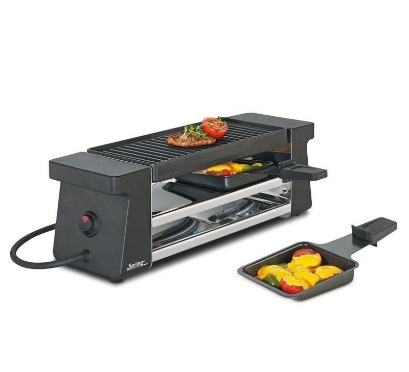 Spring - Raclette con piastra in alluminio nera 34,5 x 10,5 cm Raclette2 Compact