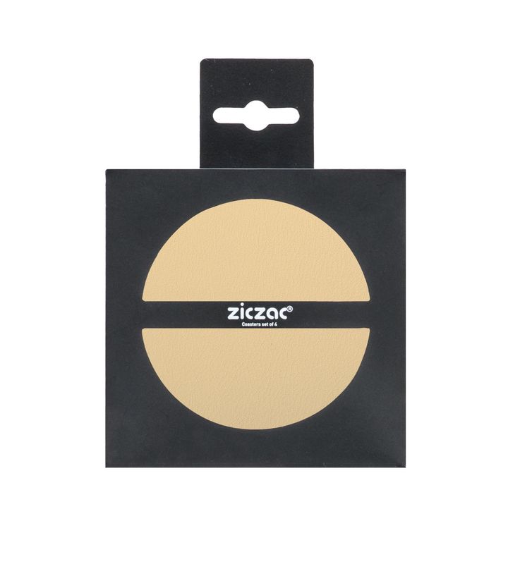 Sottobicchieri Ecopelle 4 Pz. 10 cm Sabbia - Tirolix