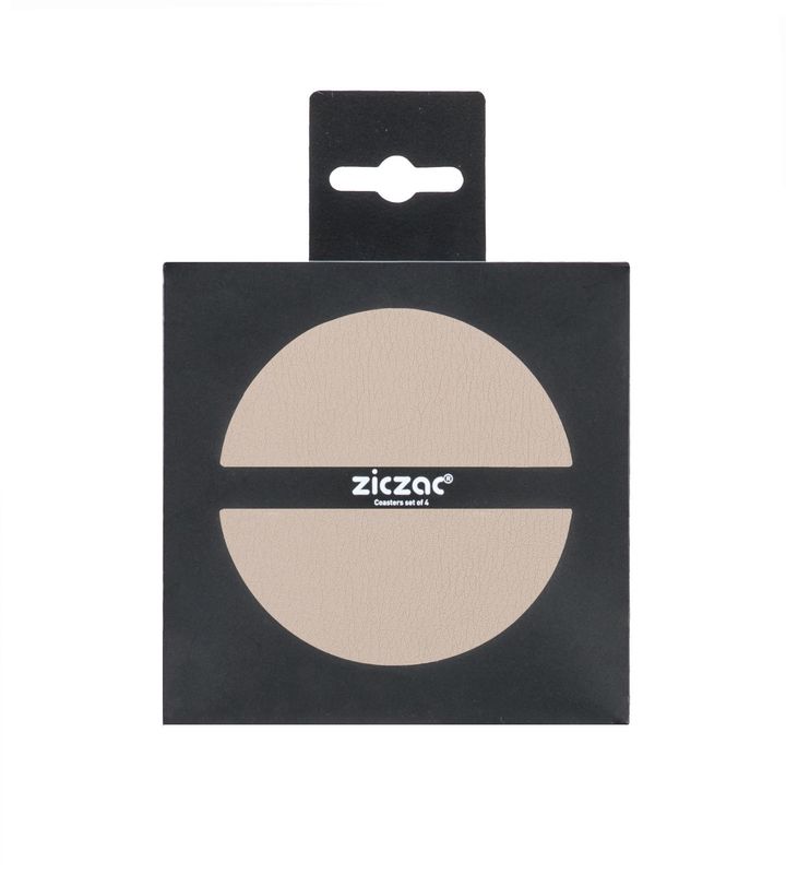 Sottobicchieri Ecopelle 4 Pz. 10 cm Taupe - Tirolix